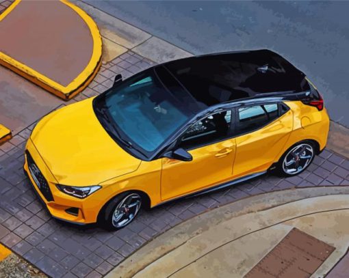 Yellow Hyundai Veloster Diamond Painting