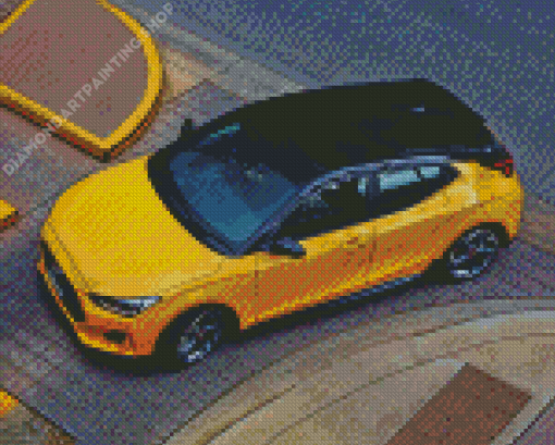 Yellow Hyundai Veloster Diamond Painting