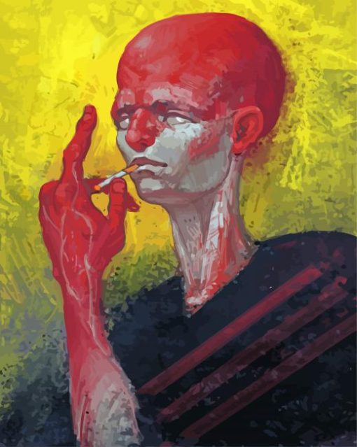 Abstract Man With Cigarette Diamond Painting