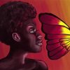 Abstract Black Woman With Butterfly Diamond Painting