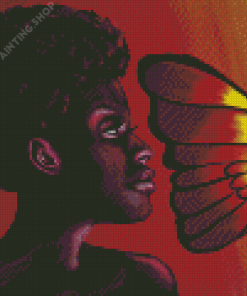 Abstract Black Woman With Butterfly Diamond Painting