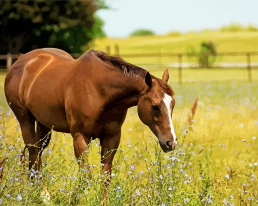 Adorable Brown Mare Horse Diamond Painting