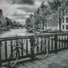 Black And White Amsterdam Bicycle Diamond Painting