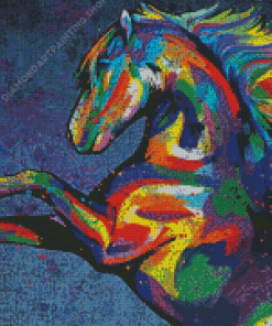 Colorful Alone Horse Diamond Painting