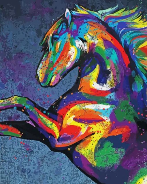 Colorful Alone Horse Diamond Painting