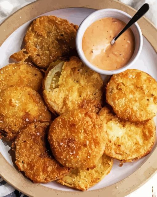 Crispy Fried Green Tomatoes With Sauce Diamond Painting