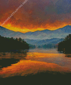 Dale Hollow Sunset Water Reflection Diamond Painting