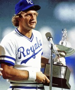 George Brett Holding A Trophy Diamond Painting