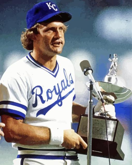 George Brett Holding A Trophy Diamond Painting