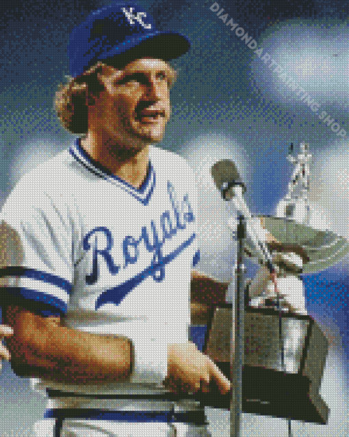 George Brett Holding A Trophy Diamond Painting