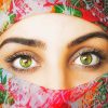 Green Arab Girl Eyes Diamond Painting