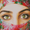 Green Arab Girl Eyes Diamond Painting