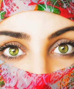 Green Arab Girl Eyes Diamond Painting