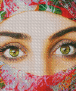 Green Arab Girl Eyes Diamond Painting