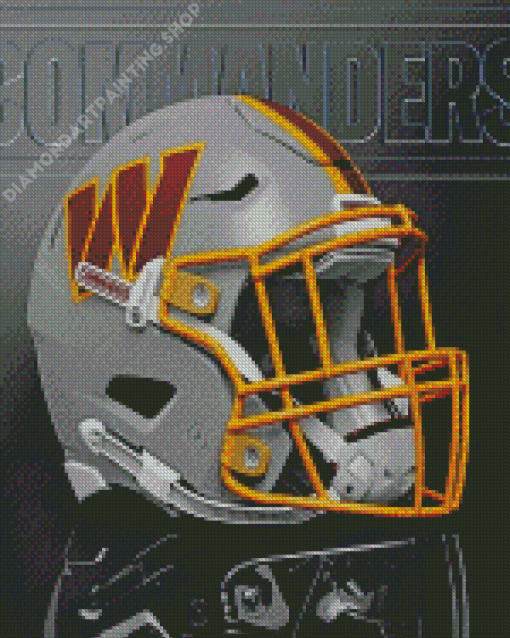 Grey Washington Commanders Helmet Diamond Painting