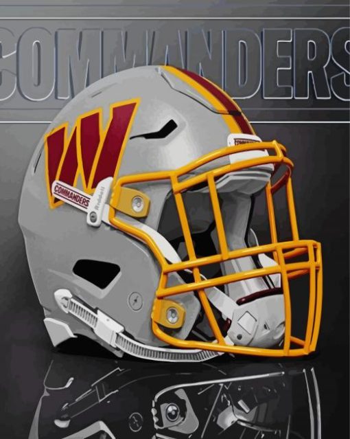 Grey Washington Commanders Helmet Diamond Painting