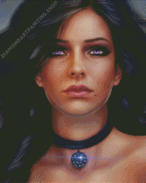 Lady With Purple Eyes Diamond Painting