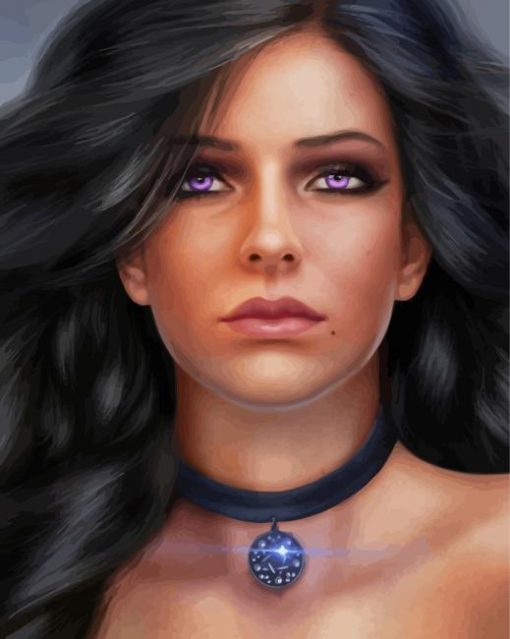 Lady With Purple Eyes Diamond Painting