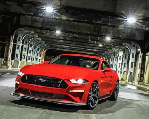 Luxury Red Mustang Gt Diamond Painting