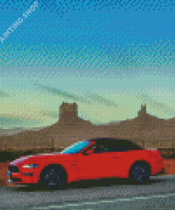 Luxury Red Mustang Gt Car Diamond Painting