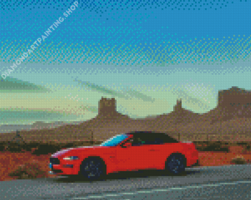 Luxury Red Mustang Gt Car Diamond Painting