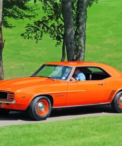 Orange 69 Camaro Diamond Painting