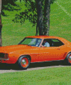 Orange 69 Camaro Diamond Painting