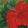 Orange Hibiscus Diamond Painting