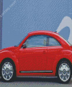 Red Volkswagen Bug Car Diamond Painting