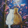 Romantic Cat Art Moonlight Diamond Painting