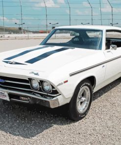 White 1969 Chevy Chevelle Diamond Painting