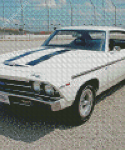 White 1969 Chevy Chevelle Diamond Painting