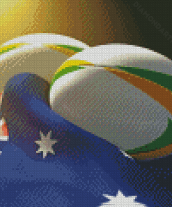 Aust Rugby Balls Diamond Painting