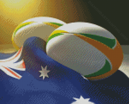 Aust Rugby Balls Diamond Painting