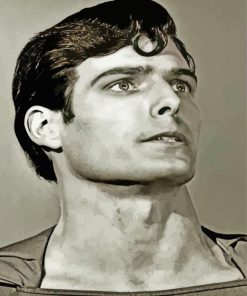 Black And White Christopher Reeves Actor Diamond Painting