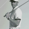 Black And White Rory McIlroy Diamond Painting