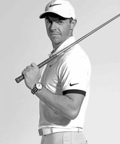 Black And White Rory McIlroy Diamond Painting