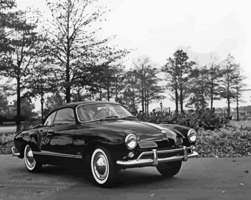 Black And White Karmann Ghia Diamond Painting