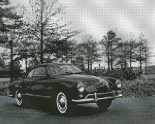 Black And White Karmann Ghia Diamond Painting