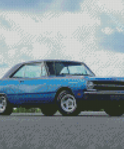 Blue Classic Dodge Dart Diamond Painting