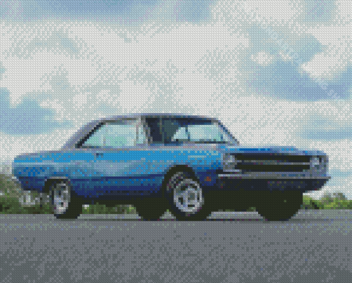 Blue Classic Dodge Dart Diamond Painting