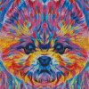 Colorful Pomeranian Dog Art Diamond Painting