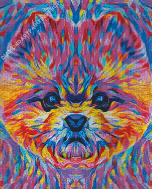 Colorful Pomeranian Dog Art Diamond Painting