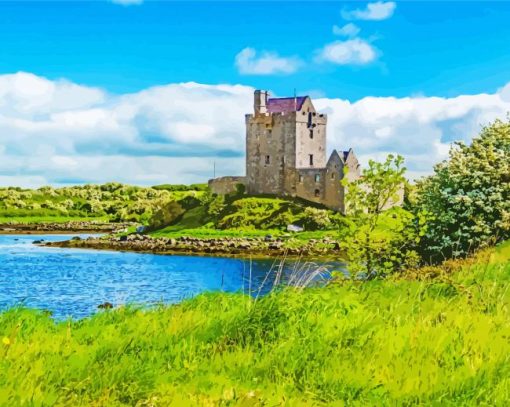 Dunguaire Castle Landscape Diamond Painting