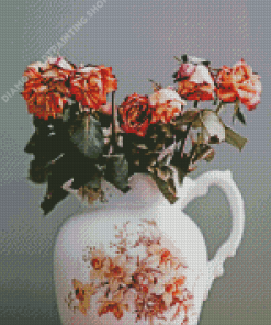 Dying Rose In Vase Diamond Painting