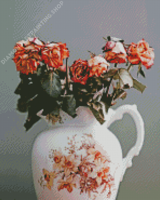 Dying Rose In Vase Diamond Painting