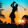 Golf Lady Silhouette Diamond Painting