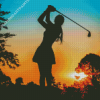 Golf Lady Silhouette Diamond Painting