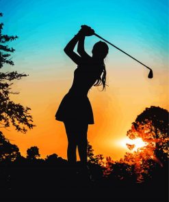 Golf Lady Silhouette Diamond Painting