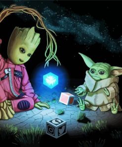 Groot And Baby Yoda Diamond Painting